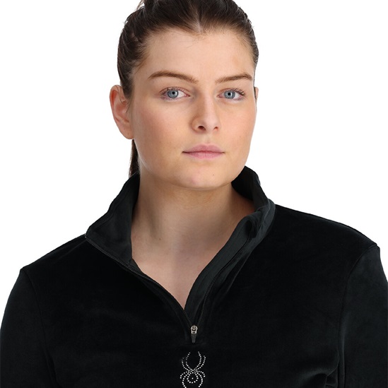 SPYDER W SHIMMER BUG 1/2 ZIP-BLACK