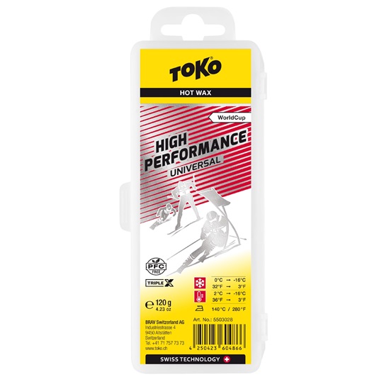 TOKO Triplex World Cup High Performance UNIVERSAL, 120g, červený parafín